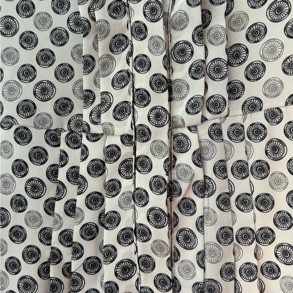 Jason Wu Bicycle Wheel Print Pin Up Black White Collared Skater Dress - Picture 3 of 5